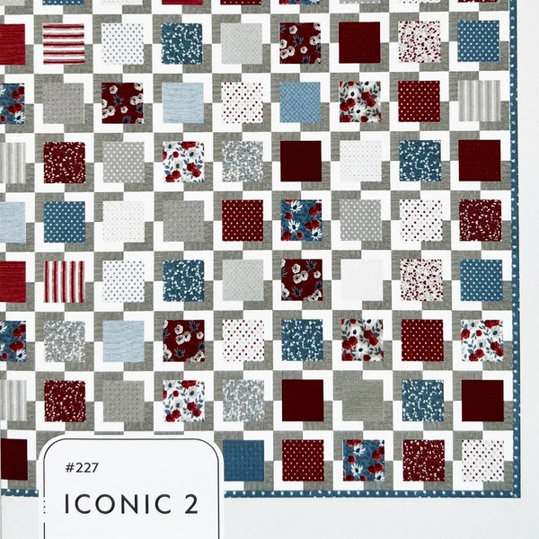 Iconic 2 Quilt Pattern, Lella Boutique LB227, Layer Cake Charm Pack Friendly Pattern, Throw Square Bed Quilt Pattern