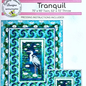 Tranquil Panel Frame Quilt Pattern, Cathey Marie Designs CMD305 PTN3367, 24&quot; Fabric Panel Friendly Snails Trail Panel Frame Quilt Pattern