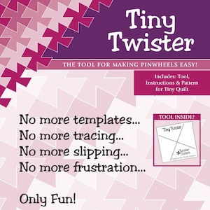 Tiny Twister Tool for 3.5&quot; Inch Squares, Twister Sisters TINYTW35, Quilter&#39;s Twister Template, Scrap Treat Squares Friendly