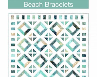 Beach Bracelets Quilt Pattern, Pine Tree Country Quilts PT1807, Jelly Roll Friendly, Modern Throw Quilt Pattern, Strip Quilt Pattern