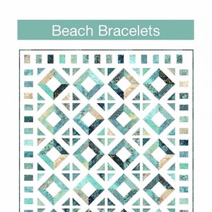 Beach Bracelets Quilt Pattern, Pine Tree Country Quilts PT1807, Jelly Roll Friendly, Modern Throw Quilt Pattern, Strip Quilt Pattern