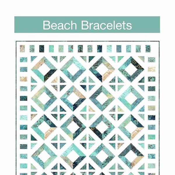 Beach Bracelets Quilt Pattern, Pine Tree Country Quilts PT1807, Jelly Roll Friendly, Modern Throw Quilt Pattern, Strip Quilt Pattern