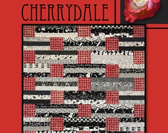 Cherrydale Quilt Pattern, Villa Rosa Designs VRDRC190, Jelly Roll Friendly, Strip Quilt Pattern, Modern Throw Quilt Pattern