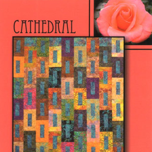 Cathedral Quilt Pattern, Villa Rosa Designs VRD268482, Jelly Roll Friendly Quilt, Precuts Strips Pattern, Strip Quilt Pattern