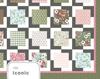 Iconic Quilt Pattern, Lella Boutique LB222, Layer Cake Friendly Pattern, Oversized Throw Square Bed Quilt Pattern