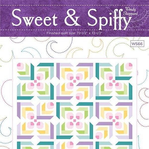 Sweet and Spiffy Quilt Pattern, Wendy Sheppard WS66, Yardage Friendly Square Throw Quilt Pattern