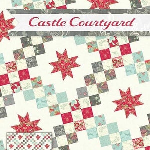 Castle Courtyard Quilt Pattern, It's Sew Emma ISE149, Yardage Friendly Pattern, Star Throw Quilt Pattern, Jocelyn Ueng