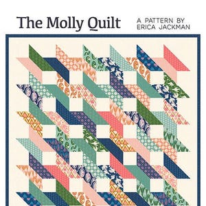 The Molly Quilt Pattern, Kitchen Table Quilting KTQ181, FQ F8 Fat Quarter Eighths Friendly Contemporary Lattice Quilt Pattern, Erica Jackman