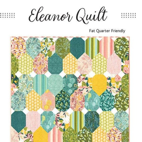 Eleanor Quilt Pattern, Branch and Blume BNB2306, Fat Quarter FQ Friendly Beginner Throw Quilt Pattern, Chrissy Lux