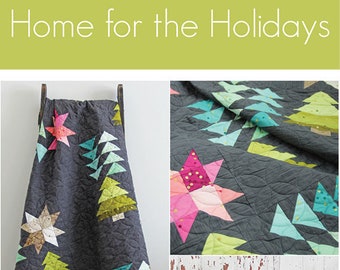 LAST CALL Home For The Holidays Quilt Pattern, V and Co VC1253, Christmas Xmas Tree Quilt Pattern, Christmas Throw Quilt