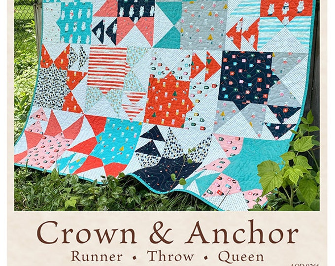 Crown and Anchor Quilt Pattern, Antler Quilt Design AQD0266, Fat