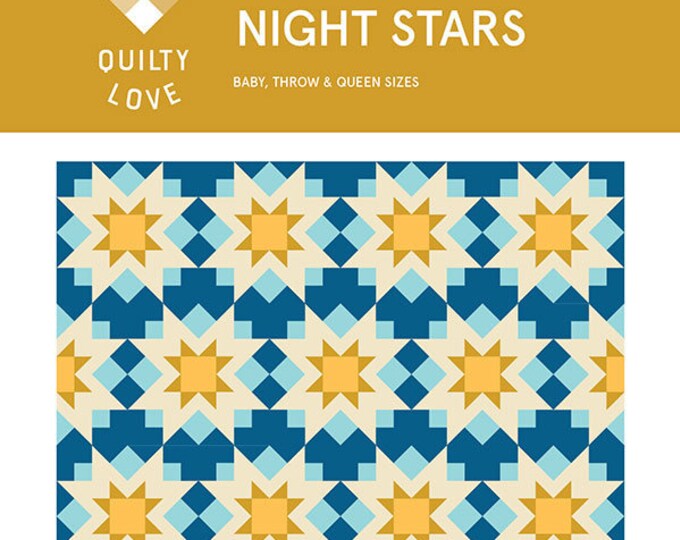 Night Stars Quilt Pattern QL 131 Modern Star Throw Quilt Etsy