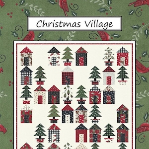 Christmas Village Quilt Pattern, Coach House Designs CHD-2149, Layer Cake Friendly, Christmas Xmas Houses Trees Lap Throw Quilt Pattern