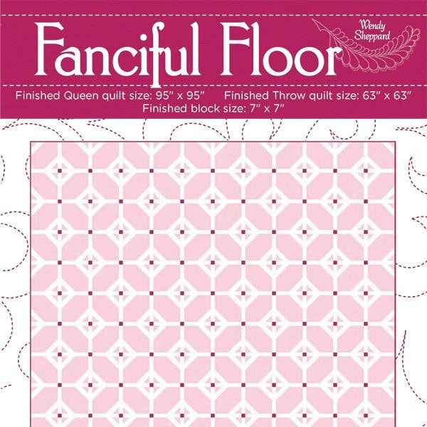 Fanciful Floor Quilt Pattern, Wendy Sheppard WS12, FQ Fat Quarter Yardage Friendly X O Throw Queen Bed Quilt Pattern