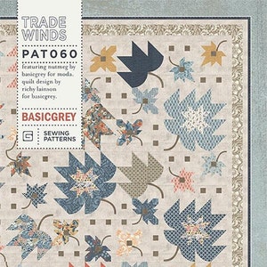 Trade Winds Quilt Pattern, BasicGrey PAT060, Fat Quarter FQ Friendly Pattern, Blowing Falling Leaves Leaf Throw Quilt Pattern, Basic Grey