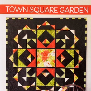 LAST CALL Town Square Garden Quilt Pattern, Robin Pickens RPQP-TSG106, Modern Quilt Pattern, Large Scale Print Quilt Pattern