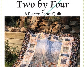 Two by Four Quilt Pattern, QR1136, Fabric Panel Friendly Throw Quilt Pattern, Panel Frame Pattern, Quilting Renditions