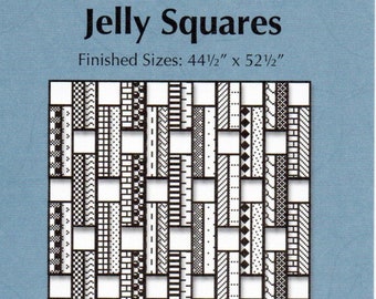 Jelly Squares Quilt Pattern, Pieced Tree Patterns TINY120, Jelly Roll Strip Charm Pack Friendly, Throw Quilt Pattern