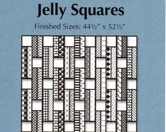 Jelly Squares Quilt Pattern, Pieced Tree Patterns TINY120, Jelly Roll Strip Charm Pack Friendly, Throw Quilt Pattern