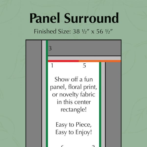 Panel Surround Quilt Pattern, Pieced Tree Patterns TINY134, Panel Friendly, Easy Panel Frame Lap Quilt Pattern
