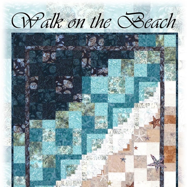 Walk on the Beach Quilt Pattern, Wildfire Designs Alaska WDA2304, Yardage Friendly Log Cabin Variation Lap Throw Quilt Pattern