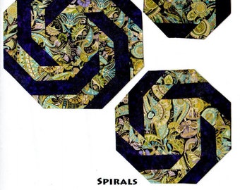 Spirals Table Topper and Place Mats Quilt Pattern, Designs to Share with You DSY152, Quilted Tablecloth and Placemats Pattern