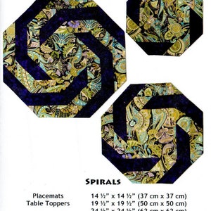 Spirals Table Topper and Place Mats Quilt Pattern, Designs to Share with You DSY152, Quilted Tablecloth and Placemats Pattern