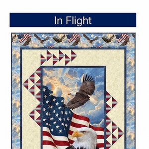 In Flight Panel Frame Quilt Pattern, Pine Tree Country Quilts PTN2830, 36&quot; Fabric Panel Friendly, Vertical Panel Frame Quilt Pattern