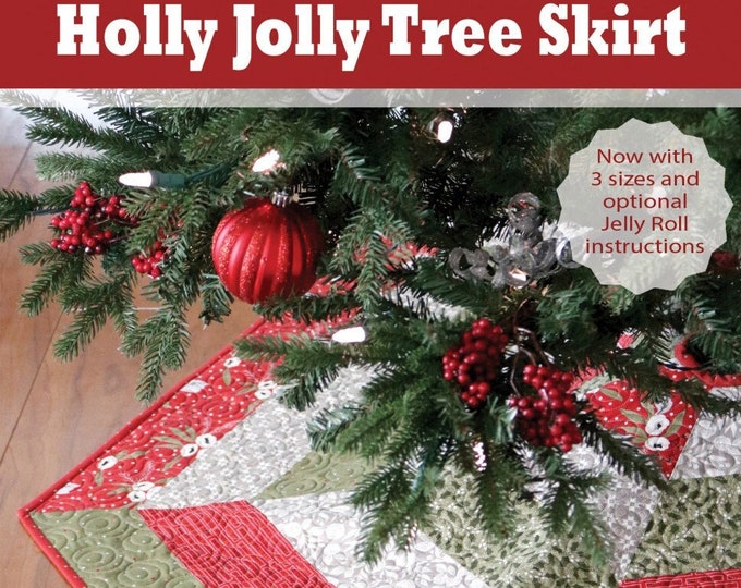 Holly Jolly Tree Skirt Quilt Pattern AKBC311 Jelly Roll Etsy