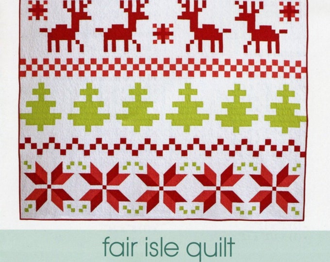 Fair Isle Quilt Pattern, Christmas Xmas Quilt Pattern, FRP110, Free