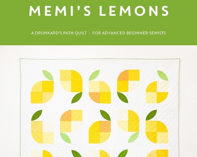 Memi's Lemons Quilt Pattern, CJ111, Layer Cake Charm FQ Friendly, Lemon