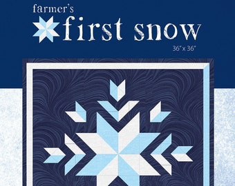 Farmer's First Snow Quilt Pattern, Farmer's Daughters Quilts FDQ-FIRSTSNOW, Yardage Friendly Lap Table Topper Wall Quilt Pattern