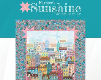 Farmer's Sunshine Panel Frame Quilt Pattern, Farmer's Daughters Quilts FDQ-SUNSHINE, 24" to 36" Fabric Panel Friendly Pattern
