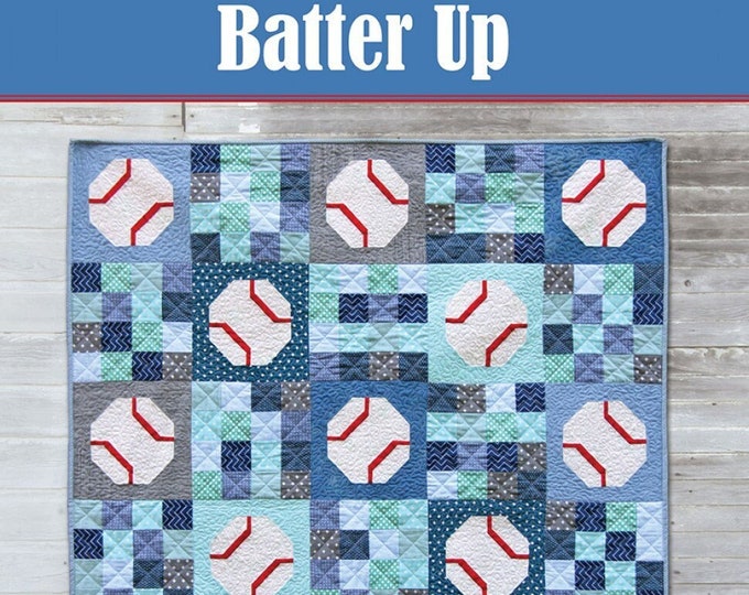 Batter up Quilt Pattern, CCS183, Fat Quarter FQ Friendly Sports Themed ...