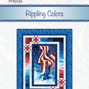 Rippling Colors Quilt Pattern, Bound to Be Quilting BTBQ362, 24" Fabric Panel Friendly Throw Quilt Pattern, Panel Frame QOV Pattern