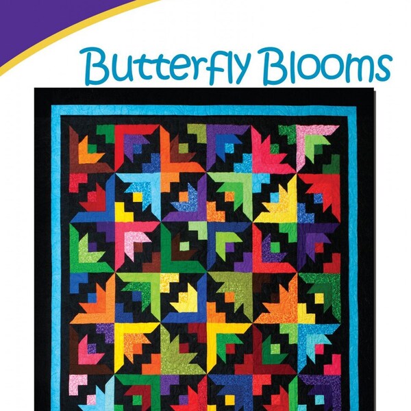 LAST CALL Butterfly Blooms Quilt Pattern, Cozy Quilt Designs SRRBB, Jelly Roll Friendly Throw Twin King Quilt Pattern, Strip Club Pattern