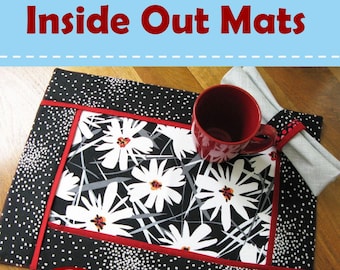 Inside Out Mats Pattern, Poorhouse Quilt Designs PQD-214, Quilted Place Mats Placemats Pattern, Easy Table Quilt Pattern