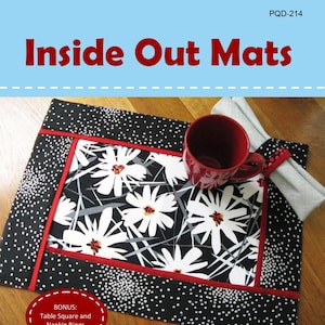 Inside Out Mats Pattern, Poor House Quilt Designs PQD-214, Quilted Place Mats Placemats Pattern, Easy Table Quilt Pattern