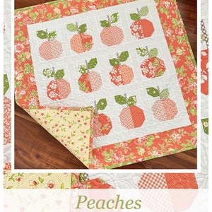 LAST CALL Peaches Quilt Pattern, The Pattern Basket TPB2407, Charm Pack 5&quot; Squares Friendly Wall or Table Quilt Pattern