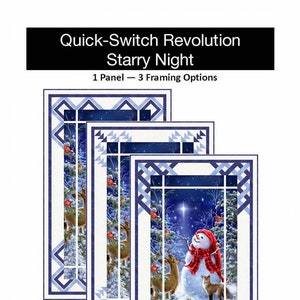 Quick Switch Revolution Starry Night Panel Frame Quilt Pattern, Pine Tree Country Quilts PT1804, 24" Fabric Panel Friendly