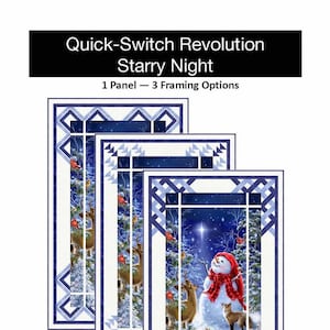 Quick Switch Revolution Starry Night Panel Frame Quilt Pattern, Pine Tree Country Quilts PT1804, 24&quot; Fabric Panel Friendly