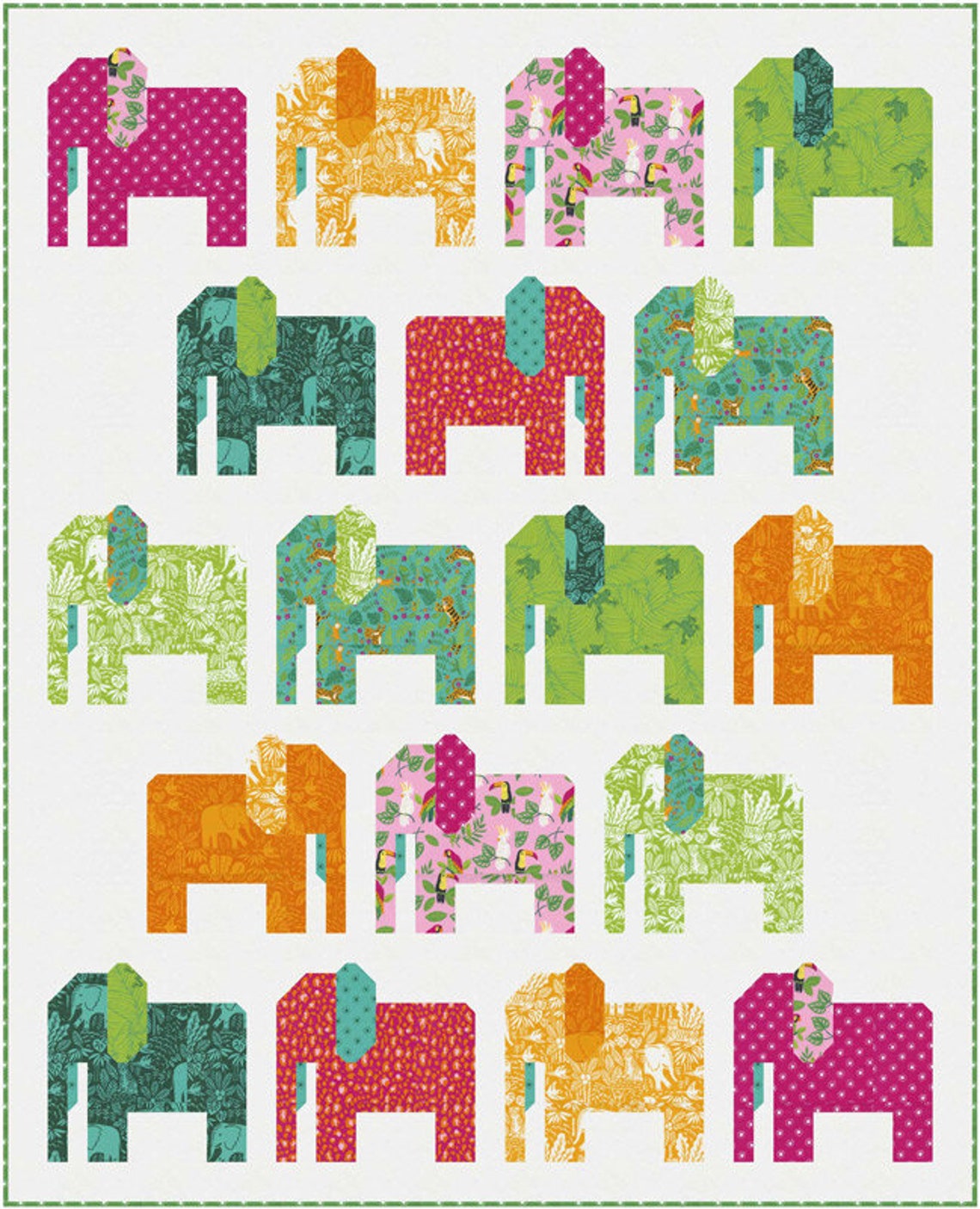 Stomping Ground Quilt Pattern WS14 Elephant Elephants Quilt Etsy