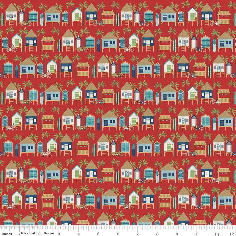 Riley Blake RP-7980-40 Retro Beach Coastal Jelly Roll Fabric Strip Roll Offshore 2 Rolie Polie Jelly Roll Precut 2.5 Inch Fabric Strips