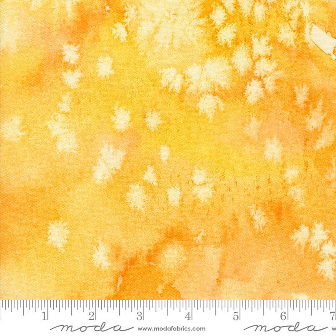 Flow - Sunflower Yellow Tonal Watercolor Wash Blender Fabric, Moda 8433 ...