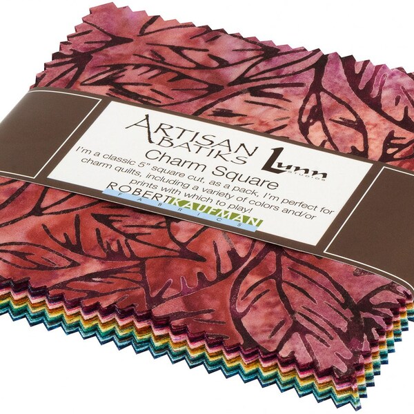 Daybreak Charm Pack, CHS-909-42, Artisan Batiks Charm Squares, 5" Inch Precut Fabric Squares, Earth Tones Batik Fabric, Robert Kaufman