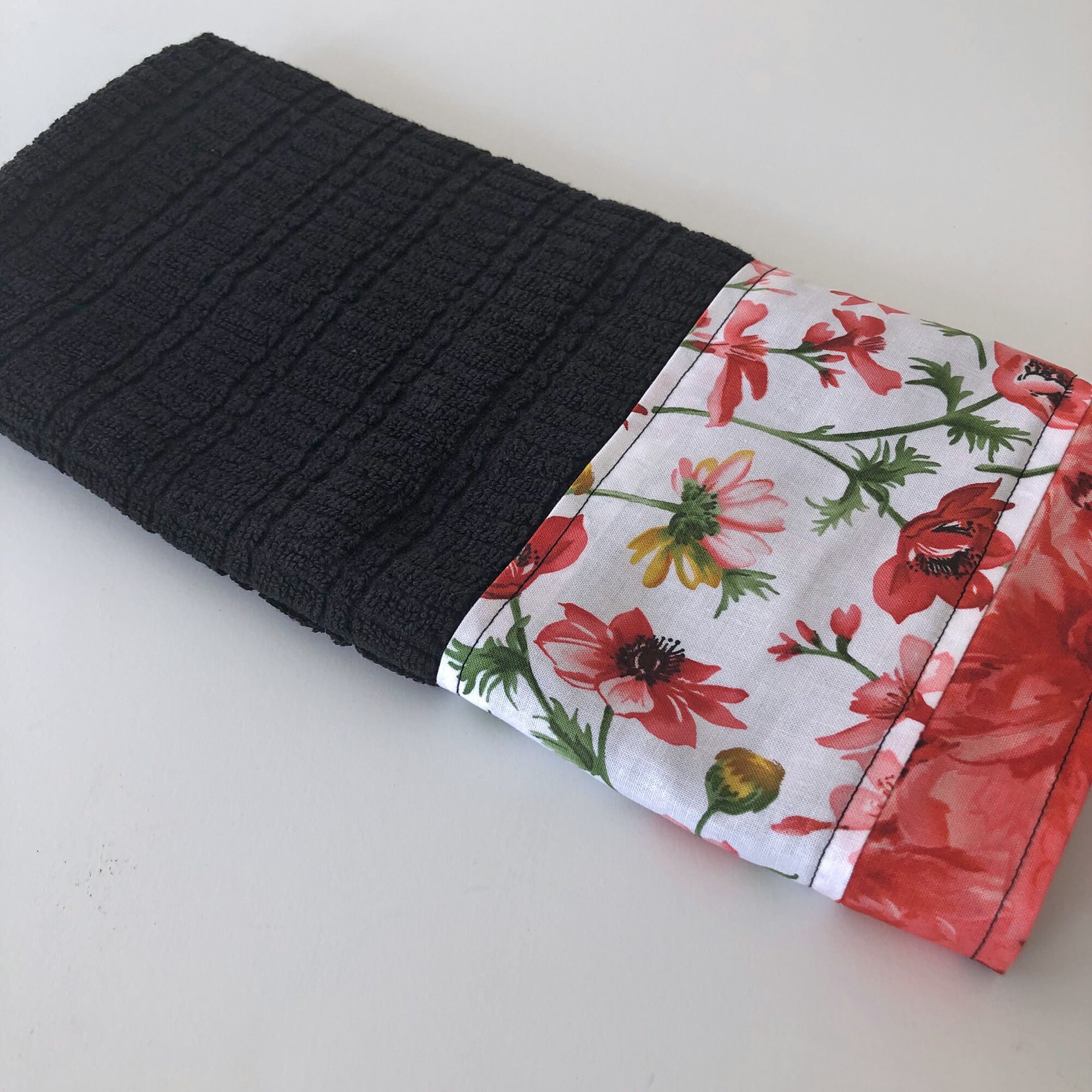 Black Petals - Kitchen Dish Towel & Hand towel