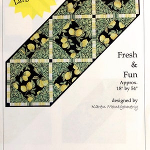 Fresh and Fun Table Runner Quilt Pattern, TQC245, Easy Pointed Table Runner Pattern, Large Focal Print Quilt Pattern, The Quilt Company