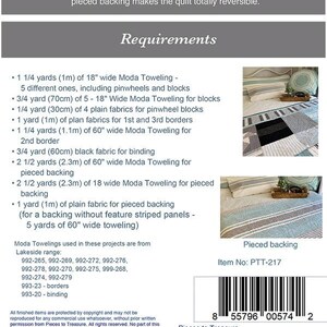 Sea Salt Quilt Pattern PTT217 Quilt Pattern for Toweling - Etsy