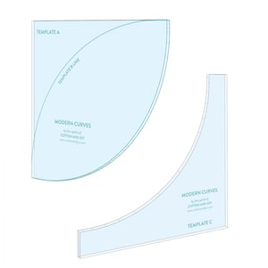 Fran Gulick Modern Curves Template Set, Riley Blake STT-31846, Curved Acrylic Quilting Templates Drunkards Path Curved Piecing Ruler Pattern