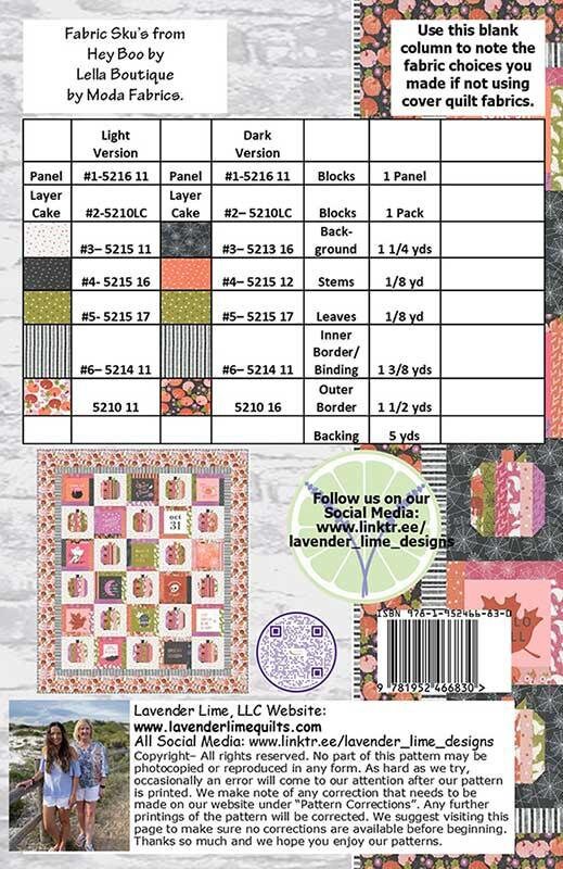 Layer Cake Pumpkins Panel Frame Quilt PATTERN, Designs by Lavender Lime ...